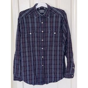 Women’s Rough Stock Panhandle Slim Western‎ Pearl Snaps Button Down Shirt Medium